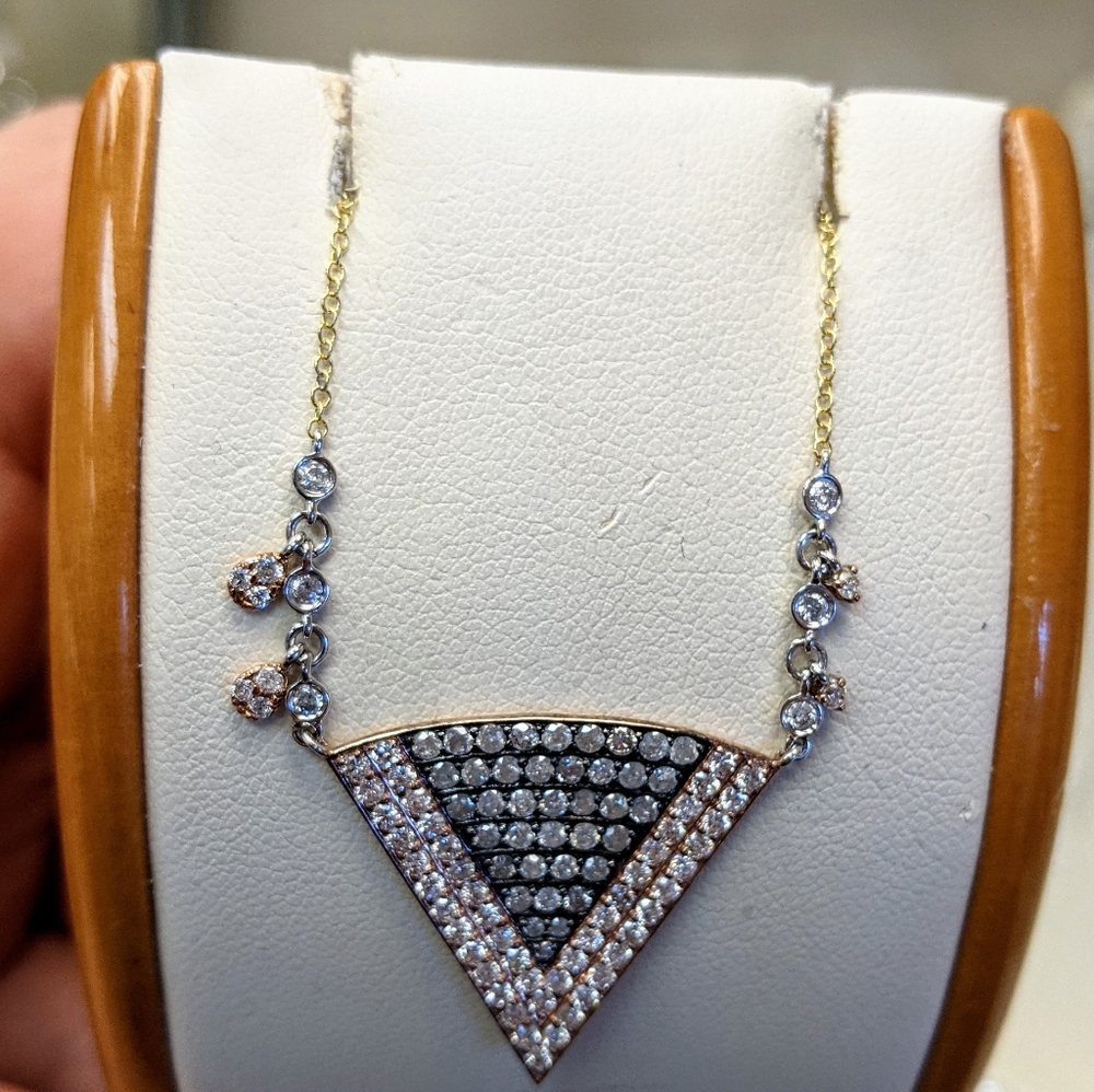 MeiraT Diamond Triangle necklace - Picture 6 of 13